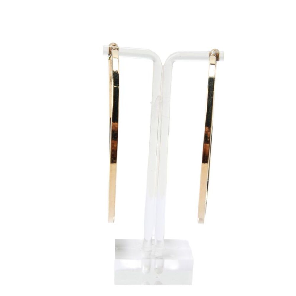 Jennifer Fisher Womens Gold Tone + 14K Posts Square Edge Hoops 3"